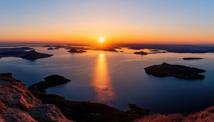 Fototapeta premium Serene Sunset Over Tranquil Waters