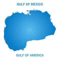 Obraz premium Gulf of Mexico map. The Gulf of Mexico may be renamed The Gulf of America