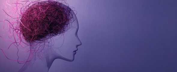 Mental Health Concept Representation of Stressed and Depressed Person with Messy Brain and Complex Thoughts