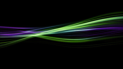 Colorful Light Waves on Black Background Creating a Dynamic Effect