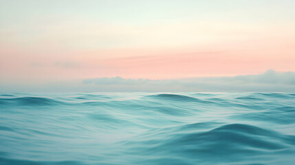 Serene Ocean Waves Under a Colorful Sunset Sky at Dusk