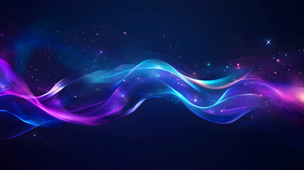 Colorful Abstract Wave Design with Light and Sparkles Background