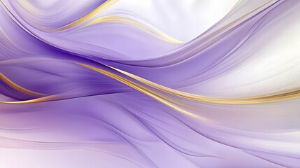 Soft Purple Waves with Golden Highlights in Abstract Composition