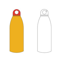 Illustration tumbler drink unique design with retro style isolated on blank background