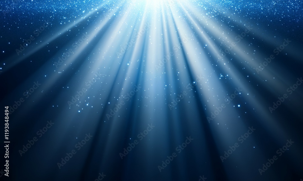 Poster soft gradient background with shimmering sparkling effects on abstract blue bokeh lights , cosmic ra