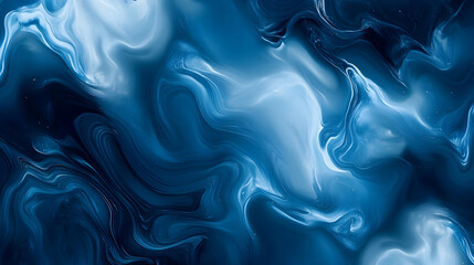 Obraz premium Fluid Abstract Blue Melting Patterns in Smooth Waves and Swirls
