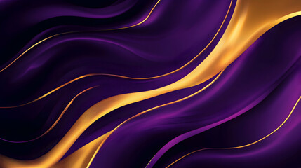 Obraz premium Beautiful Flowing Fabric with Gold and Purple Wave Patterns
