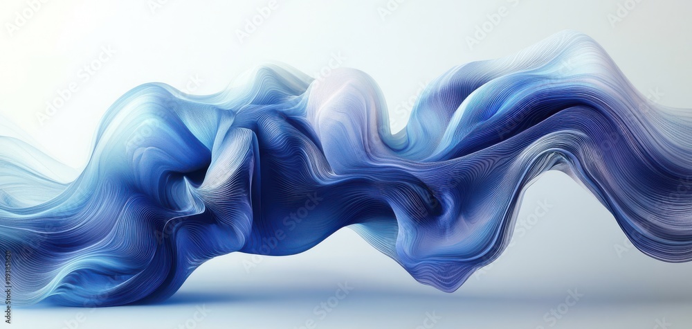 Aufkleber abstract flowing waves in bluish tones creating a serene and calming visual effect suitable for back