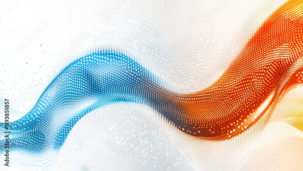 Poster abstract flowing waves with bright colors and dots creating a modern aesthetic background for creati