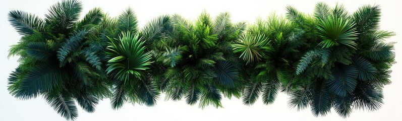 Fototapeta premium Hyper-realistic Aerial View of Lush Green Palm Leaves Illuminated by Soft Sunlight with Gentle Shadows