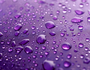 Water Droplets on Purple Surface