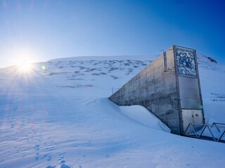 Svalbard Global Seed Vault. Longyearbyen, the capital of Svalbard. Arctic, Scandinavia, Norway.
