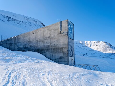 Fototapeta Svalbard Global Seed Vault. Longyearbyen, the capital of Svalbard. Arctic, Scandinavia, Norway.
