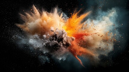 Vibrant Orange and White Burst