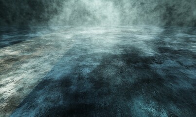 Texture dark concrete floor with mist or fog