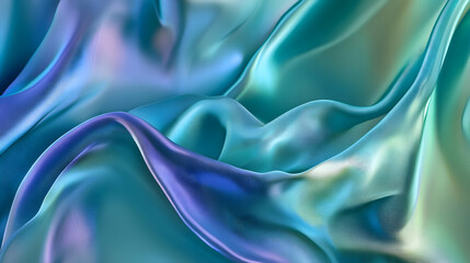 Obraz premium Beautiful Flowing Silk Fabric in Shades of Blue and Green Tones