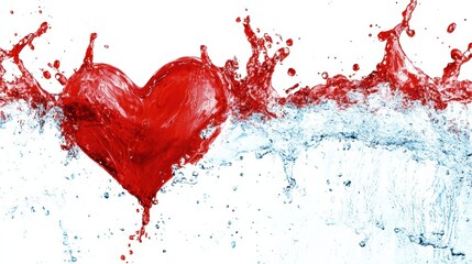 Splashing heart of love water showcase artistic image vibrant environment dynamic viewpoint