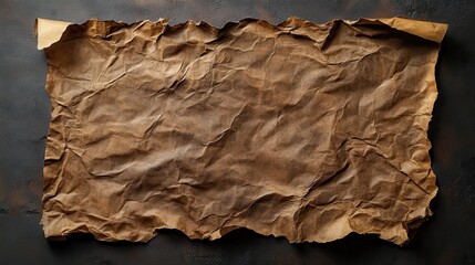 Aged, crumpled brown paper texture. Ideal for vintage, rustic designs, adding an antique feel to your projects.
