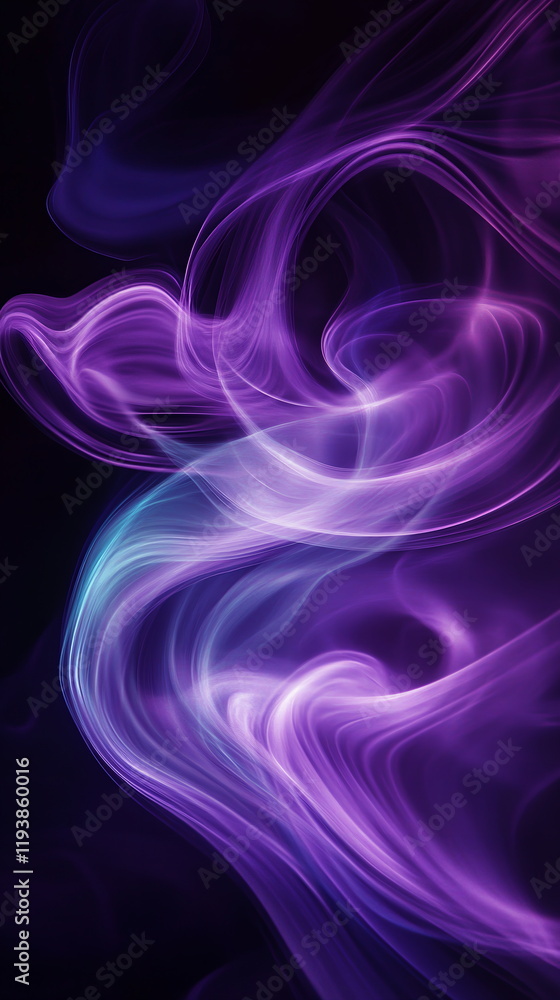 Aufkleber radiant wave patterns. soft light trails in deep purple and turquoise. abstract textures resembling 