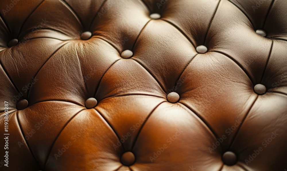Poster side light effect on brown leather surface creating depth and dimension, high contrast, creative com