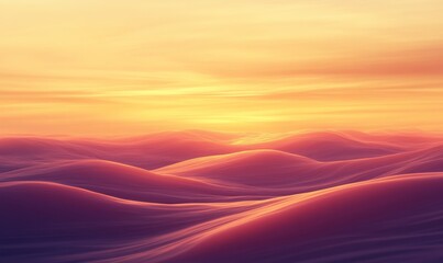 Softly glowing warm orange hues undulate across a serene landscape at dusk, soothing tones, warm colors