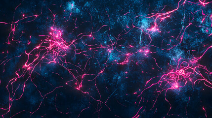 Abstract Neural Network Visualization with Pink and Blue Colors