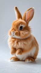 Fototapeta premium orange rabbit on white cloth