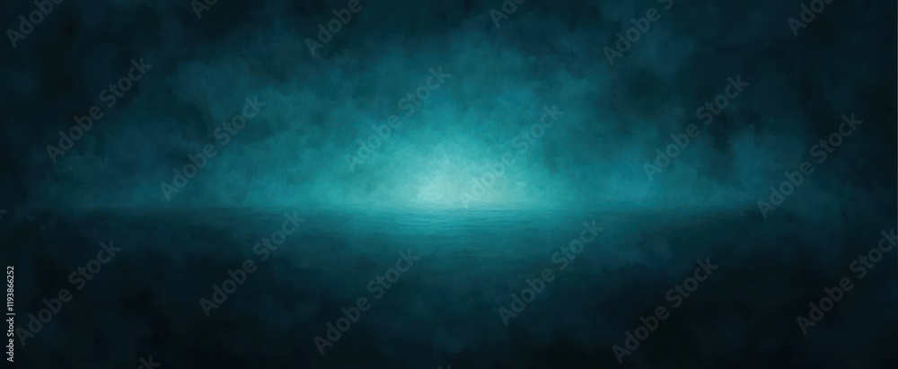 Poster deep teal abstract painting ethereal glow soft gradient smooth brush strokes