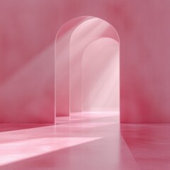 Minimalist Soft Pink Background with Diffused Lighting for Elegant Product Presentation