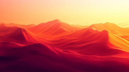 Naklejka premium Majestic Red Mountains Under Soft Sunrise Light in Dreamy Landscape