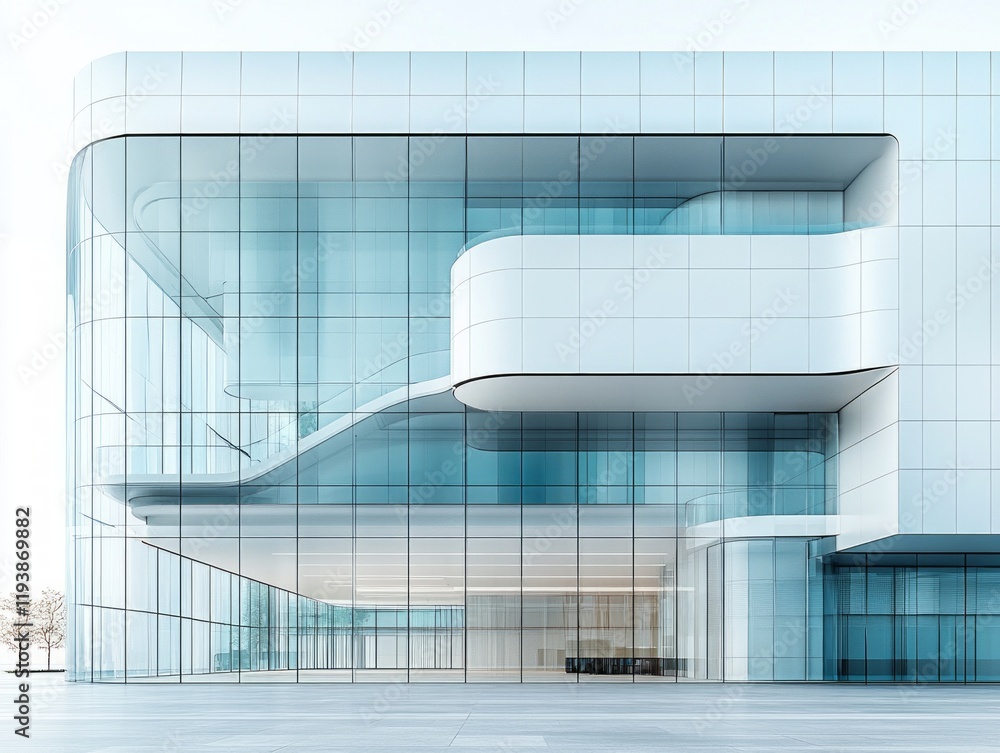 Aufkleber featuring striking minimalist design structure highlights clean lines and flat surfaces. large glass