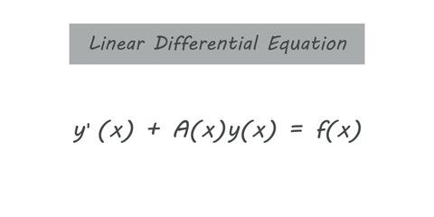 Fototapeta premium Linear differential equation formula in mathematics.