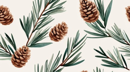 Fototapeta premium Nature-inspired pinecone arrangement forest background illustration calm environment close-up view botanical concept