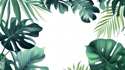 Wide Angle Foliage Branch Leaves Natural Design Centered