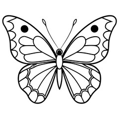 Cute Silhouette of a Butterfly line art vector cartoon illustration