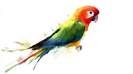 Obraz premium Parrot with colorful beak studio background wildlife photography minimalist setting close-up view vibrant nature