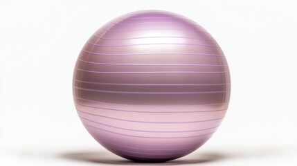 Obraz premium Purple Exercise Ball Fitness Equipment Stability Ball Gym Accessory Workout Yoga Pil