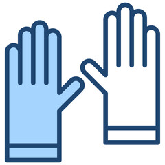 Fototapeta premium Gloves Blue Icon