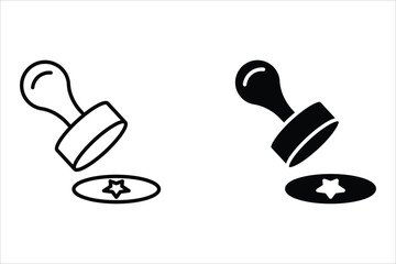 Stamp icon set. Approved. Vector icon isolated on white background.
