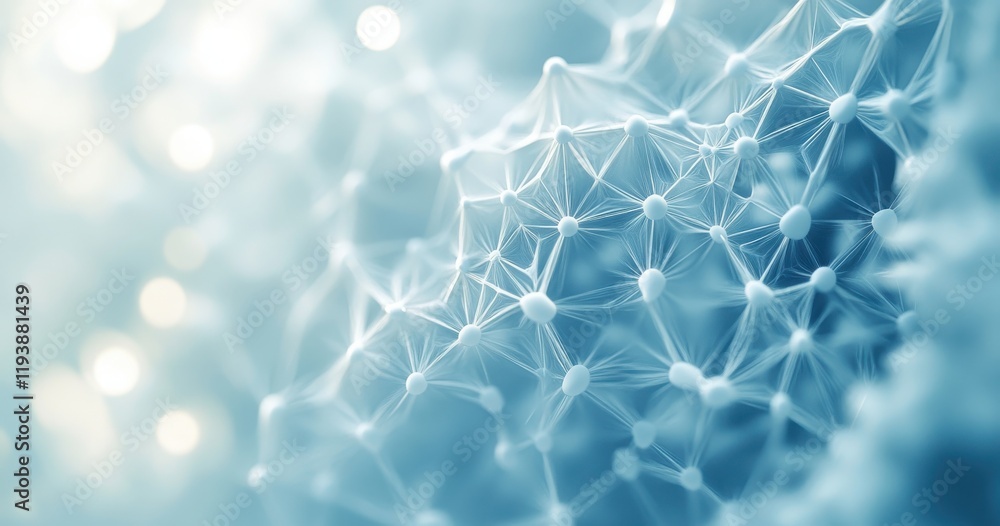 Poster abstract representation of interconnected nodes and lines showcasing the beauty of technology and da