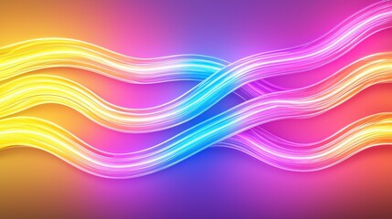 Vibrant Colorful Light Waves on a Gradient Background for Creative Design Projects