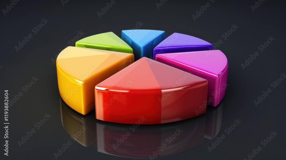 Aufkleber colorful pie chart segments arranged in circular pattern, reflecting data visualization and analysis