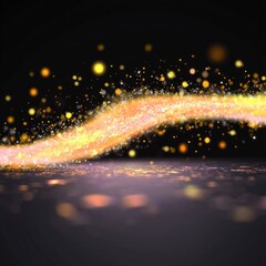 Naklejka premium Golden Glittering Wave Abstract Background Luxury Sparkle Dust