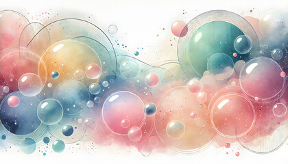 パステル調の抽象的なバブル背景デザイン