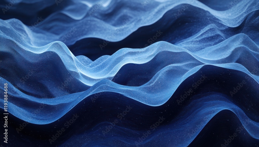 Poster abstract waves of blue textures creating a fluid design with soft curves and gentle undulations perf