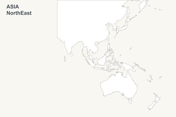 A simple continental world map with each continent depicted as a single solid shape