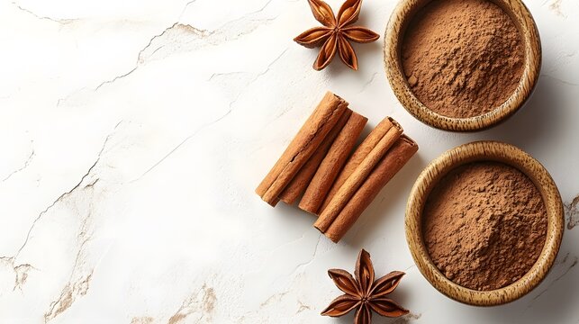cinnamon stick with cinnamon powder