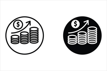 increase money growth icon set, progress marketing, Increasing revenue icon vector, increase benefit icon. vector illustration on white background