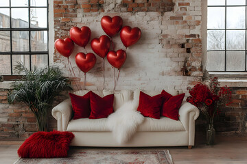 Obraz premium Romantic loft Valentine's Day decor