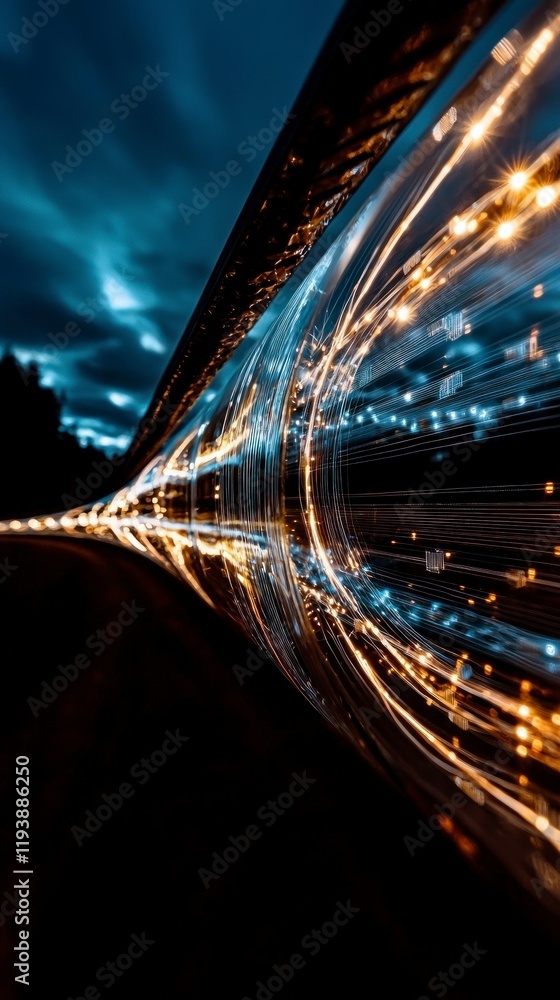Aufkleber futuristic data network high speed connection technology fiber optics abstract backgro